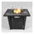 32inch Outdoor Square Propane Fire Pit Table with Blue Glass Beads, Rain Cover and Glass Wind Guard