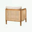 Fauteuil d'extérieur en osier avec coussin moelleux