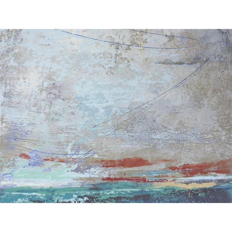 Cobalt Chorus par Victoria Primicias - Peinture, Papier avec cadre noir, H 17,25 po x l 21,25 po