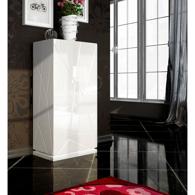 Commode de rangement géométrique blanche Lumière