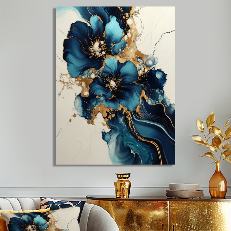 Silvestri - Art mural abstrait sur toile, H 32 po x l 16 po, Toile tendue, Ne s’applique pas