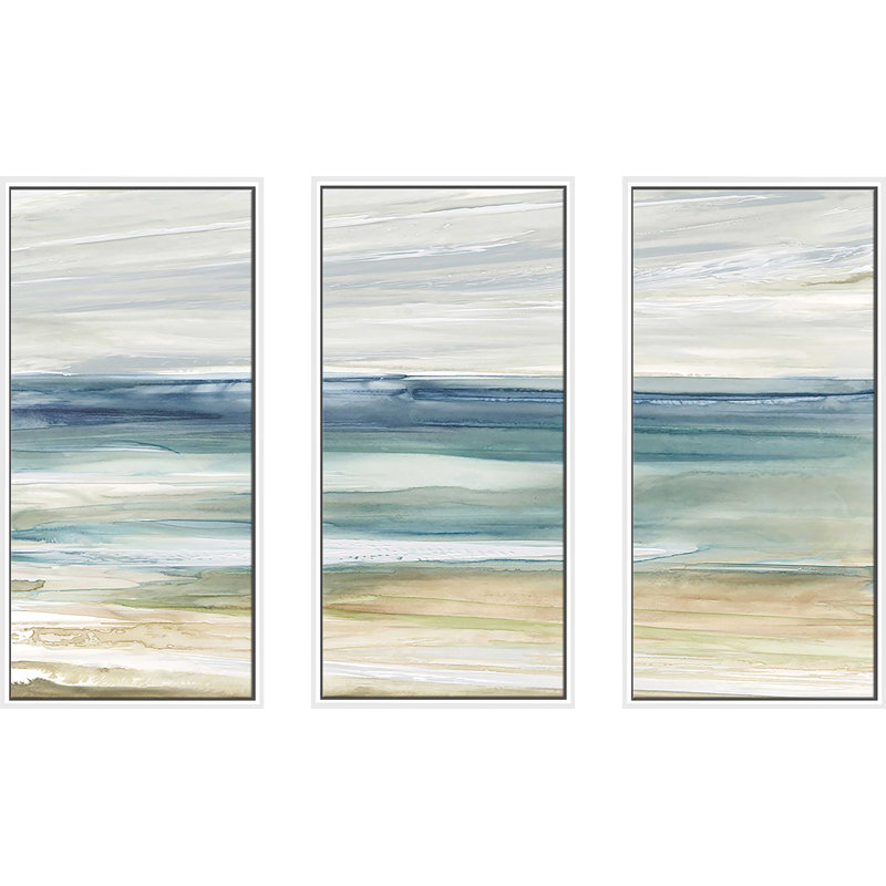 «Ocean Breeze», peinture sur toile flottante 3 pièces, L 52,5 po x H 33,5 po