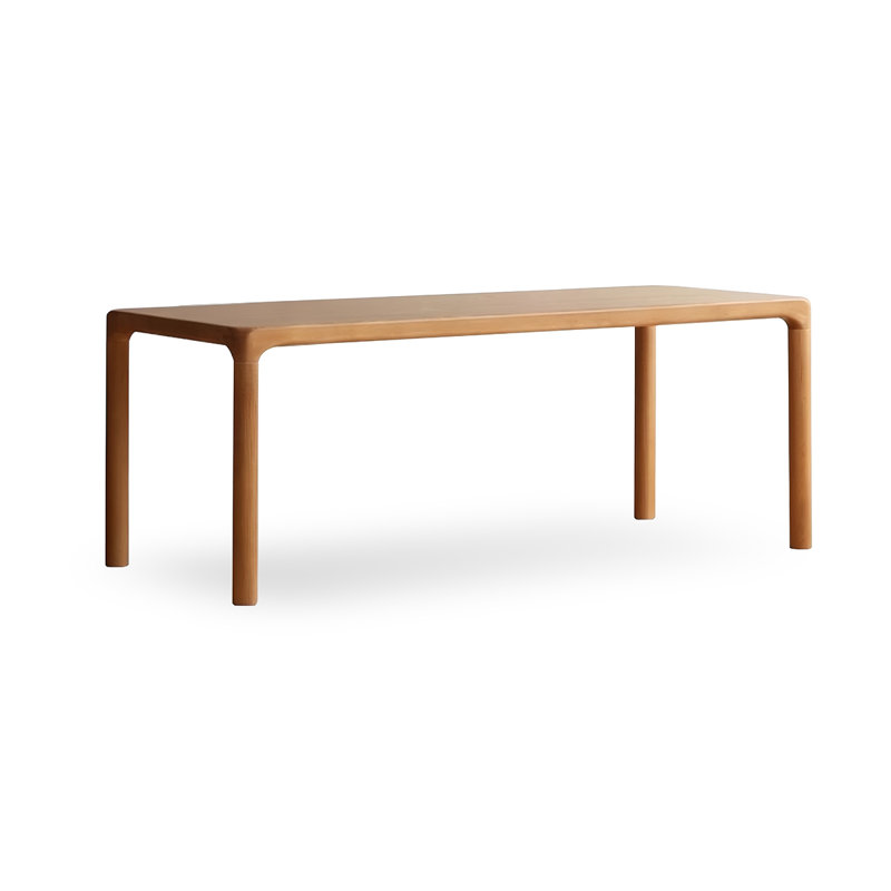 Burlywood Rectangular Solid Wood Dining Table, 29.92”H x 78.74”L x 33.46”W.