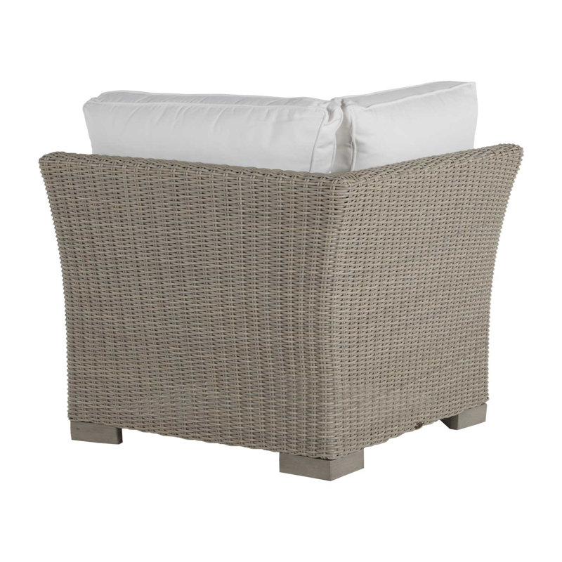 Club Woven Patio Lounge Chair with Cushions, Welt, Rollo Lace, Oyster