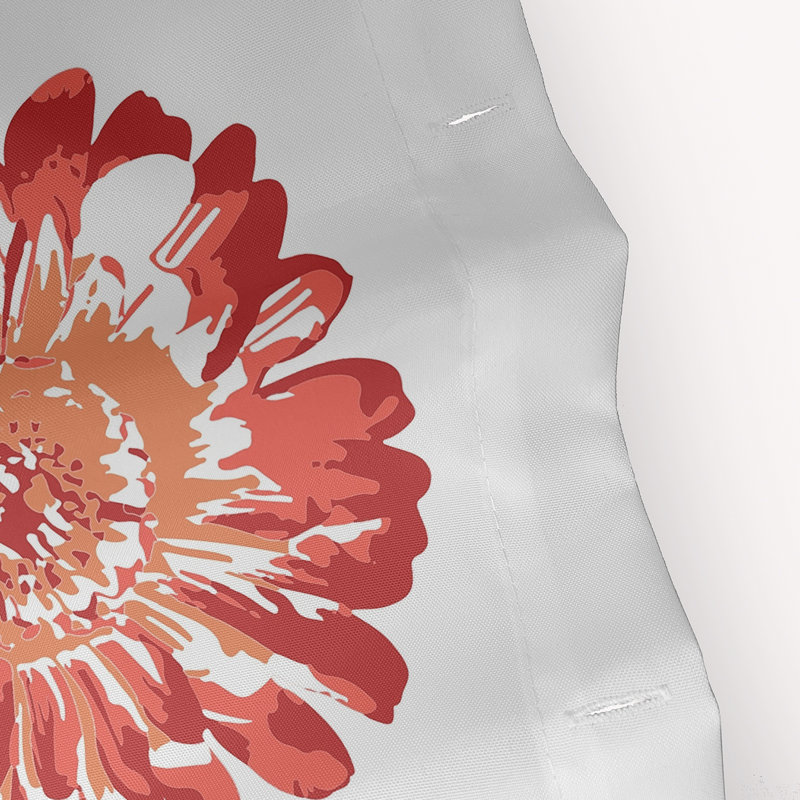 Rideau de douche simple à motif floral Caillo, Orange