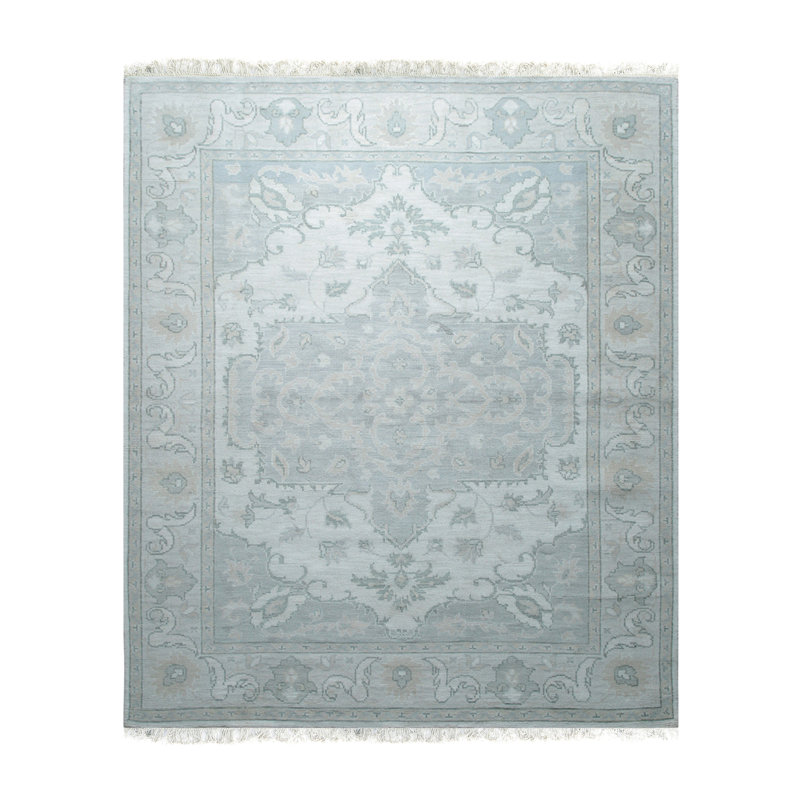 Tapis beige en laine noué à la main Fallsbrooke