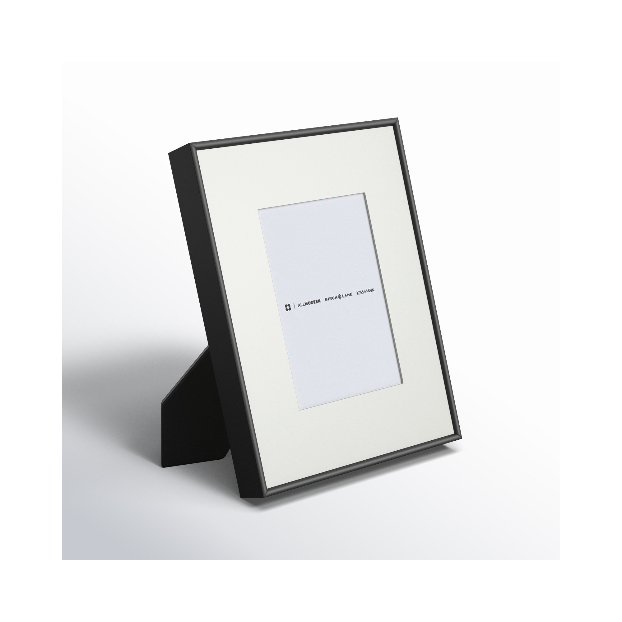 Feronia Metal Picture Frame with Mat, 4" x 6", Black