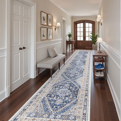 Malaika Machine-Washable Non-Slip Medallion Area Rug