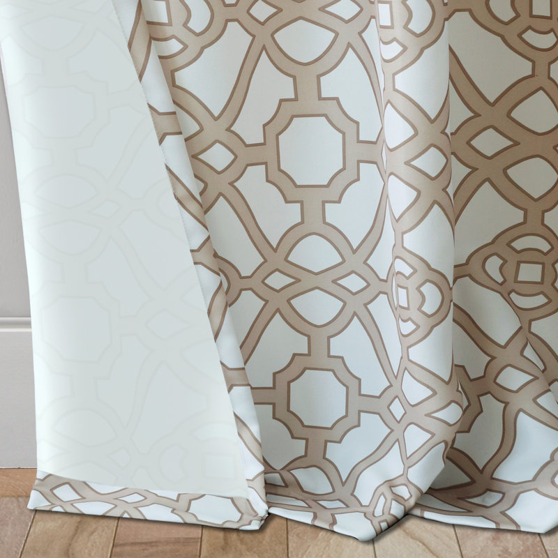 Prasad Room Darkening Single Curtain Panel, Natural, 50" W x 108" L