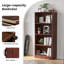 Multifunctional Wood Bookcases, Adjustable Cherry Finish For Home Office