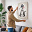 Spirit Cat with Seal Japandi - Wrapped Canvas-85585221-85585222