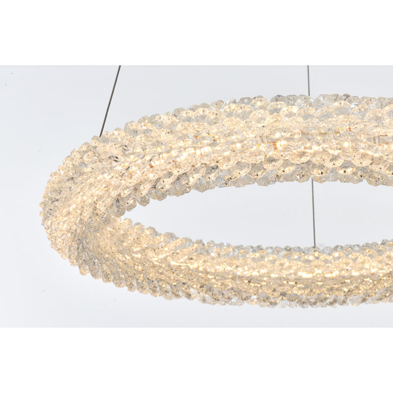 Brindalla Dimmable LED Round / Oval Chandelier, 2.5" H x 18" W x 18" D, Chrome