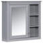 Armoire murale grise pour salle de bain avec miroir - 30 po x 28 po, intérieur spacieux, charnière de porte, rangement gris, monté et verre-198767221