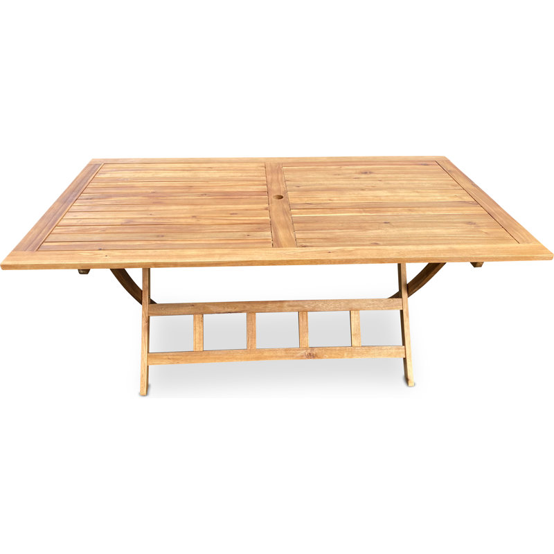 Bathild 160 cm L Solid Wood Rectangular Folding Table