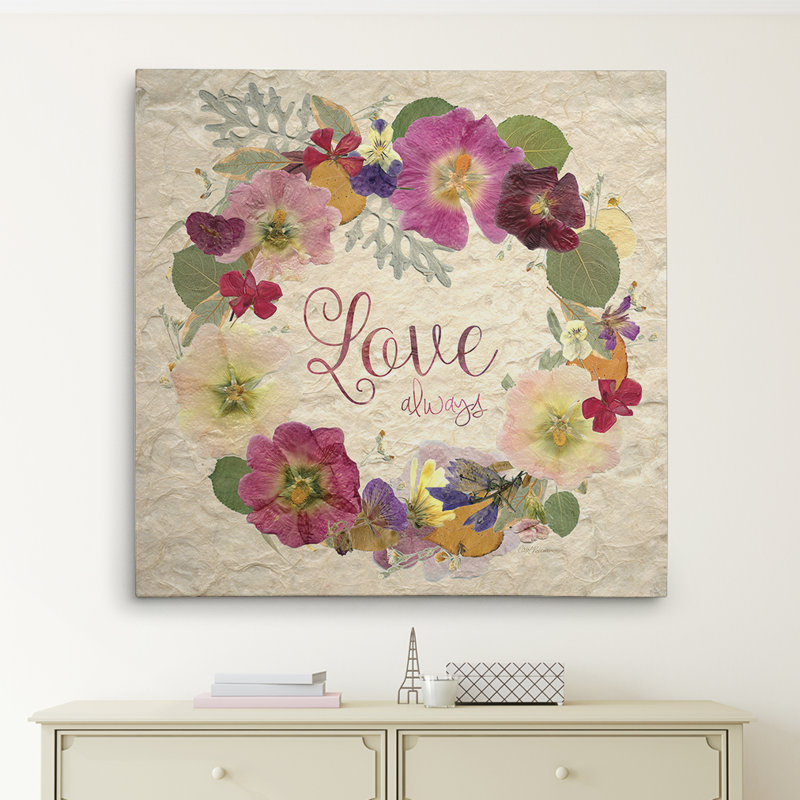 « press couronne love », reproduction d’impression sur toile tendue, H 16 po x l 16 po x P 1,5 po, Toile tendue