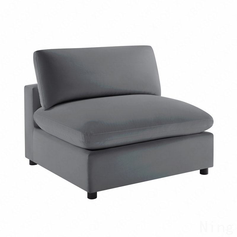 Caylie Armless Slipper Chair - Charcoal