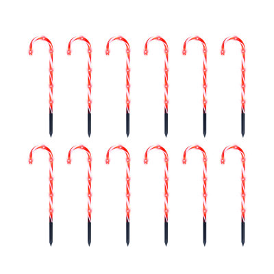 17" Christmas Candy Cane Pathway Lights Set