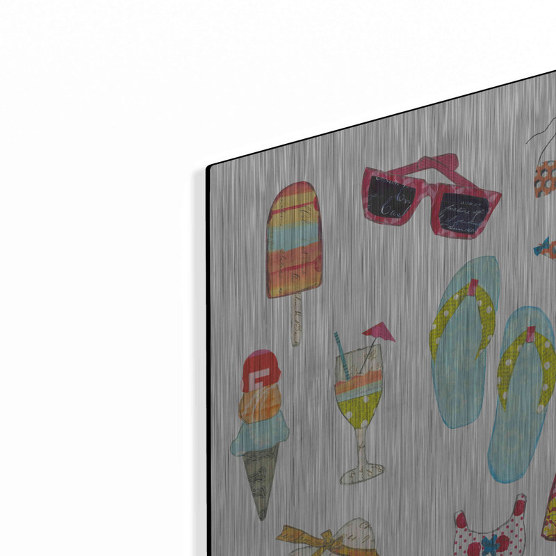 «At the Beach II v2» par Courtney Prahl, art mural en métal, H 24 po x l 16 po