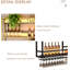 Support à vin mural en métal 31 pouces avec lumière DEL - Support à vin à 3 niveaux avec support en verre - Présentoir à bouteilles peu encombrant-520062974