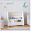 Bibliothèque pour enfants avec poignée en bois, bibliothèque pour tout-petits à 2 niveaux faisant face à l'avant, organisateur de rangement de livres pour enfants pour chambre à coucher, salle de jeux, chambre de bébé ou salle de classe