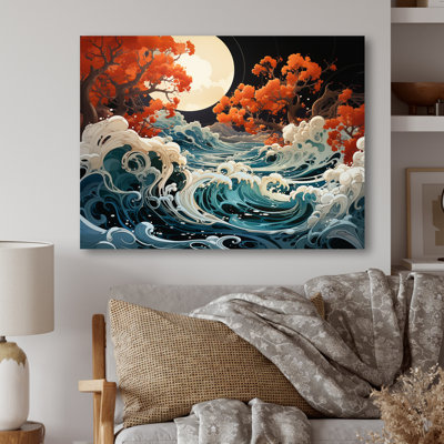 Coastal Autumn Waves Serenity - Storms Metal Wall Art