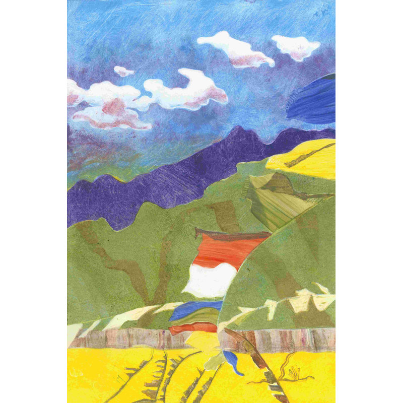 Drapeaux de prières VI, H 18 po x l 12 po