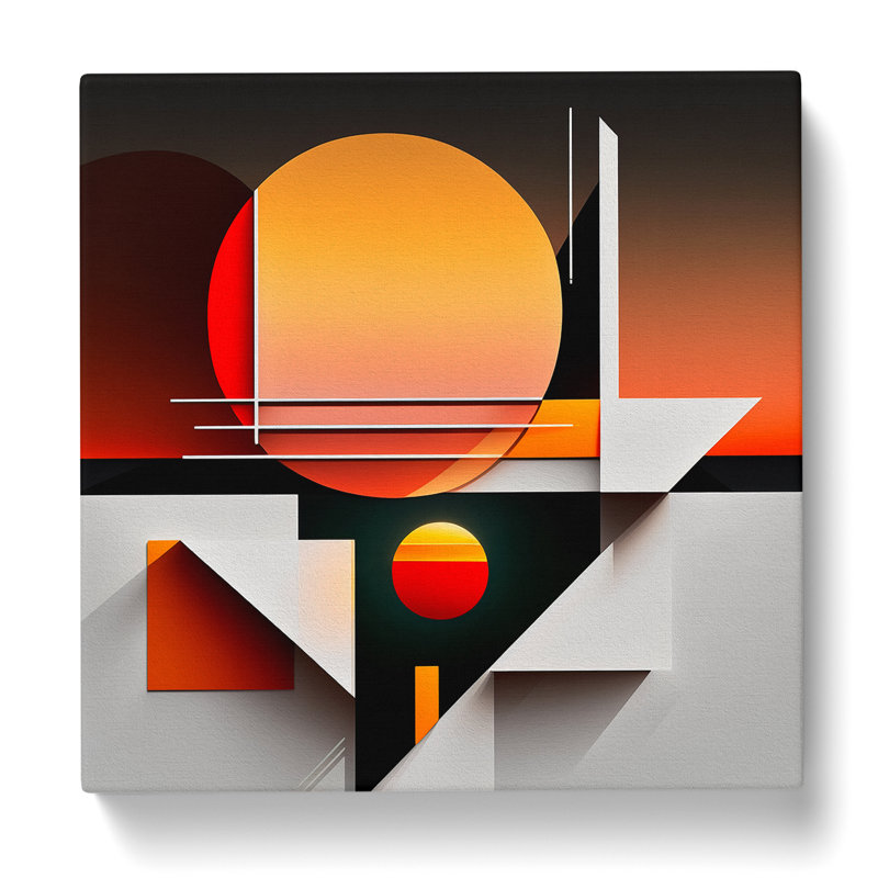Sunset Suprematism - Wrapped Canvas, 50cm H x 50cm W x 3cm D