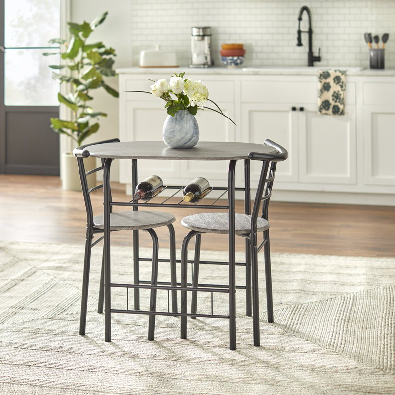 Volmer 3 - Piece  Dining Set, Black