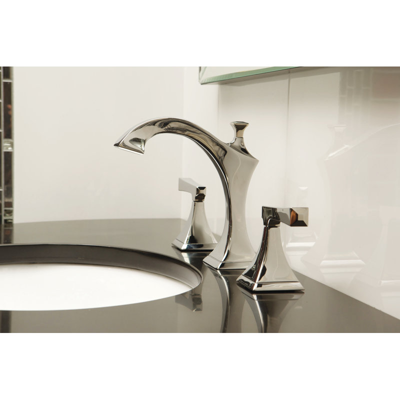 Joffrey Widespread Bathroom Faucet with Drain Assembly, Midnight Chrome