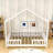 House Bed With Slats And Safety Railings-723540005-723540004
