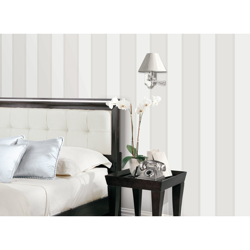 Smart Stripes 2 Formal 32.8' L x 21" W Smooth Wallpaper Double Roll, Light Gray