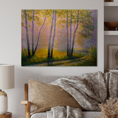 «Morning Sunlight Through The Birches I», reproduction d'art murale traditionnelle