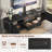 Maggie For 72 Inch Tvs, 63'' Entertainment Center With Storage And Drawer, Led Lighting Charging Station And Arched Design, Mid Century Modern Maggies For Living Room-1950660759