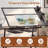 Drafting Table With Stool, Adjustable Height Art Desk Drawing Table Work Station With Tilting Glass Tabletop and Drawers