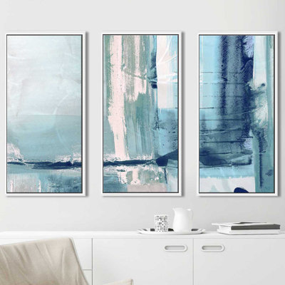 « Miss the Sea I », ensemble de 3 reproductions sur toiles encadrées