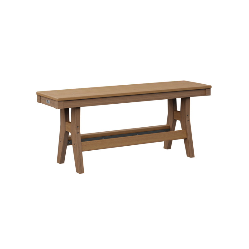 Banc portatif Berlin de 44 po, 18" H x 44" W x 12.5" D, Natural Teak/Antique Mahogany