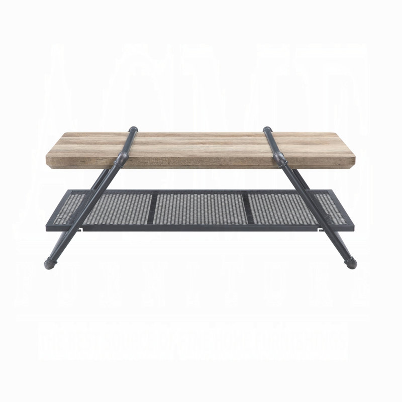 Oak And Sandy Grey 1-Shelf Coffee Table