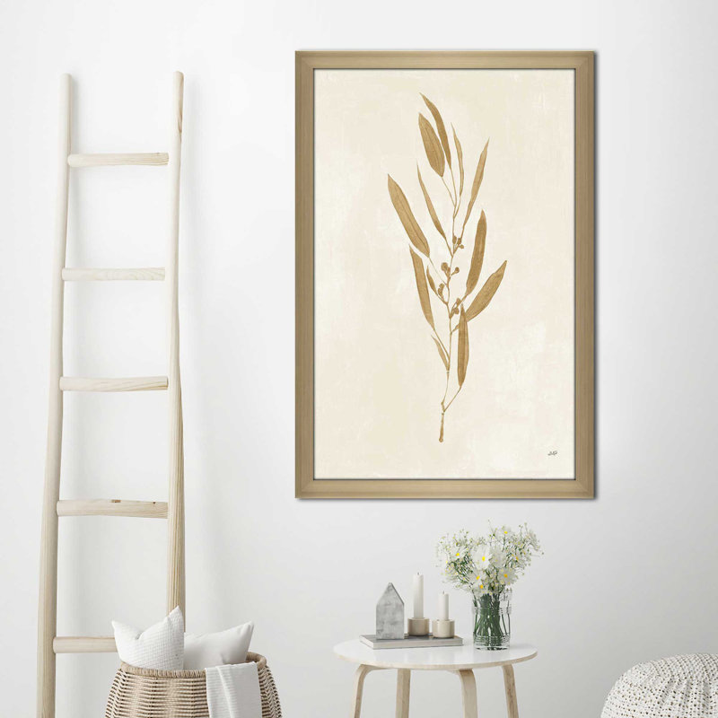 Botanical Study I Gold Crop - Peinture, Encadrement champagne, H 27,5 po x l 21,5 po x P 0,75 po