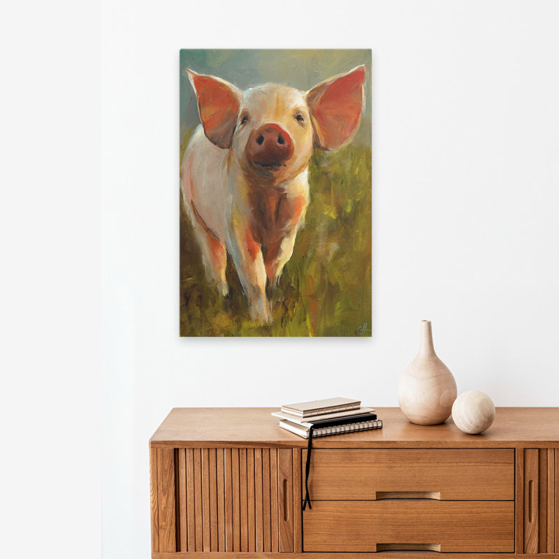 Cochon du matin - Art animaux cochons, H 24 po x l 16 po