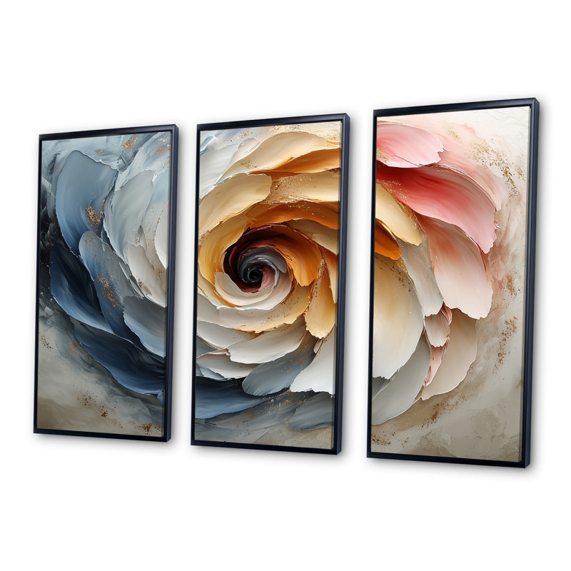 Ensemble de décorations murales spirales florales jaunes et blanches, H 28 po x l 36 po x P 1 po