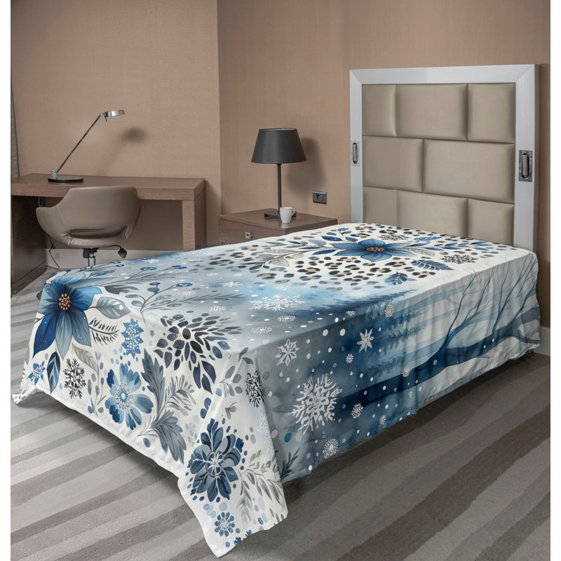 Polyester Floral Flat Sheet, Twin Flat Sheet