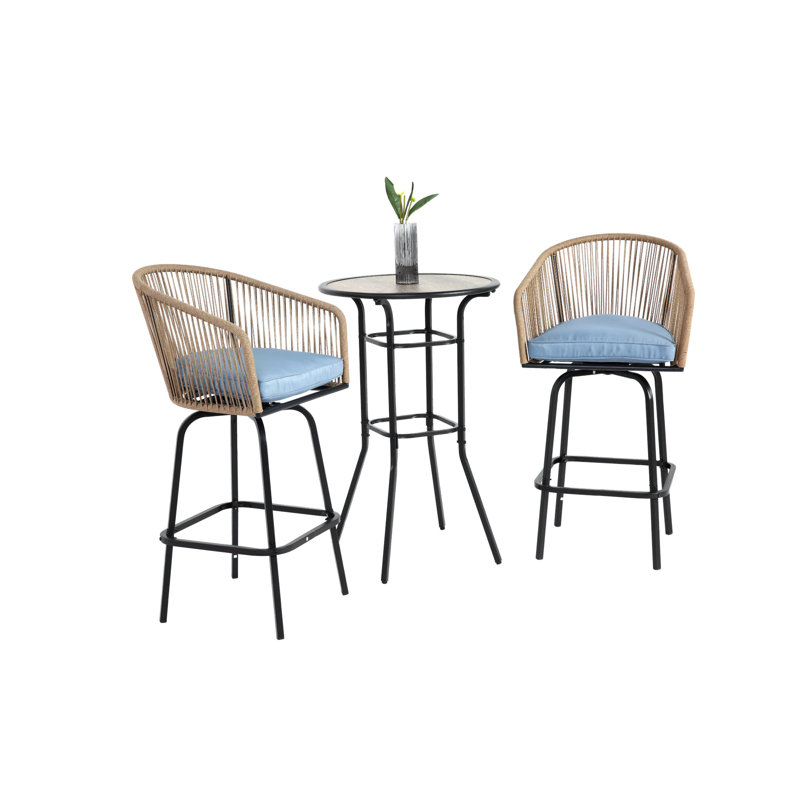 Ensemble de bar d'extérieur 3 pièces