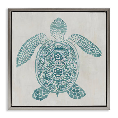 Art mural sur toile flottant encadré à motif méditerranéen, par Hannah Dawson