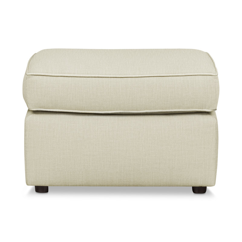 Leigh Upholstered Ottoman, Conversation Pearl Basketweave