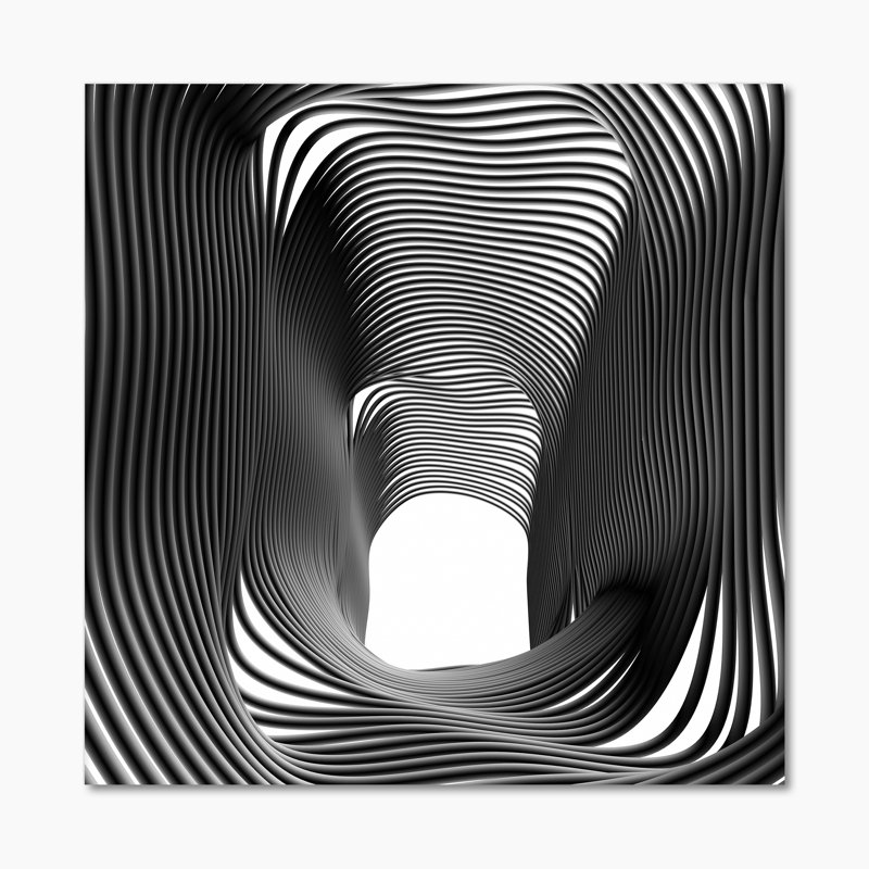 Fractal Abstract Tunnel II - Décoration murale moderne et contemporaine en toile, H 36 po x l 36 po x P 1,5 po, Toile tendue