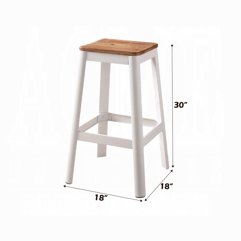Tabouret de bar Jacotte (ensemble de 2), Blanc