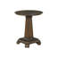 Table de bout latérale Rox, plateau rond 22 po, base piédestal conique, brun