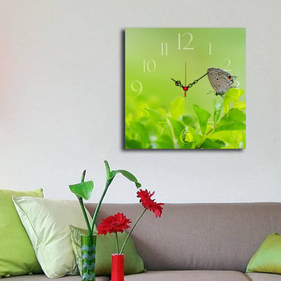 Horloge murale élégante 15,7 po x 15,7 po | 100% panneau de fibres à densité moyenne, épaisseur: 0,2 pouce | Décoration élégante pour le salon, la chambre à coucher et le bureau | Design moderne avec une esthétique minimaliste