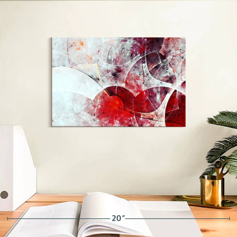 Avery Red Digital Abstract, 8" H x 12" W