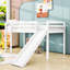 Lit simple mezzanine bas avec glissoire, échelle et garde-corps-107234944